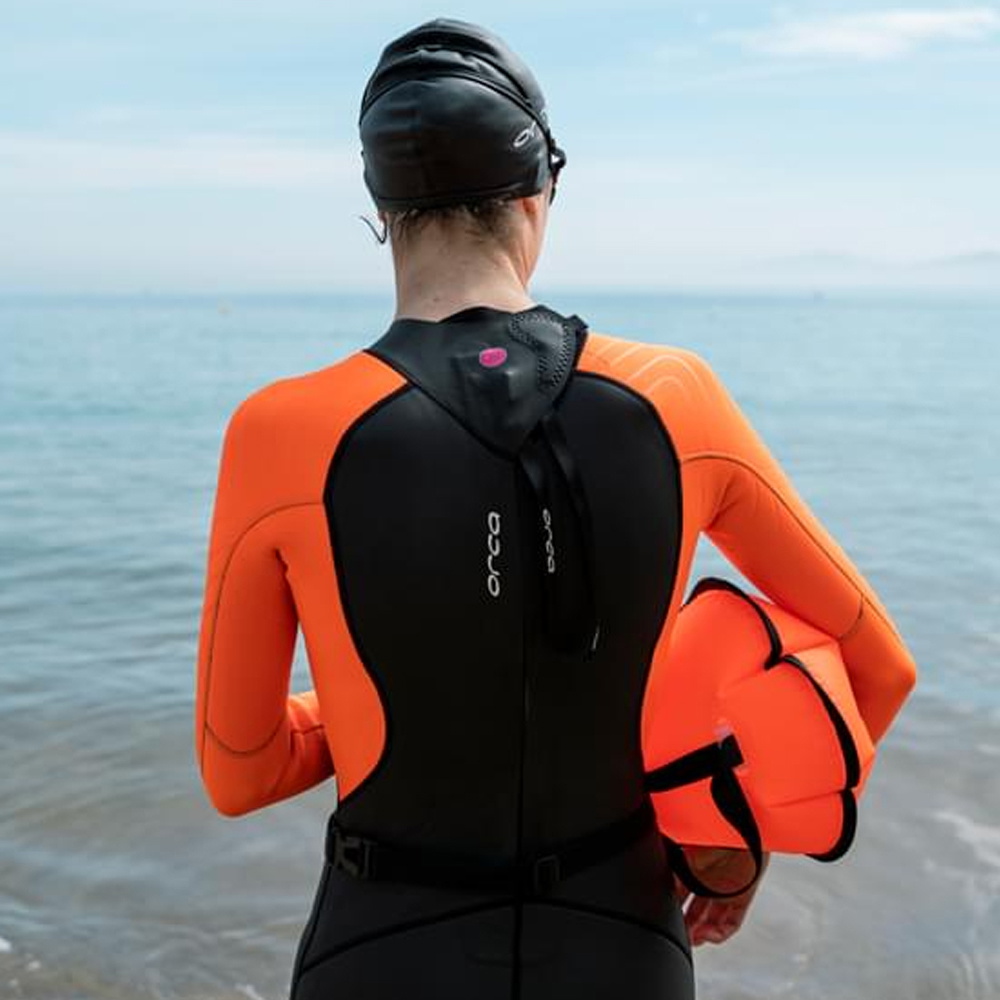 2026 Orca Womens Vitalis Hi-Vis Back Zip Open Water Swim Wetsuit NN674601 - Black